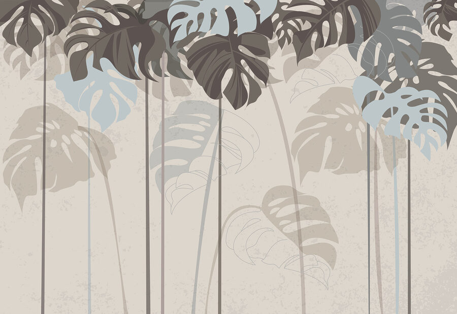 Wall murals Group of leaves on a wall - Image 4