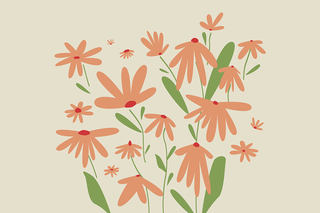 Group of orange flowers Group of orange flowers