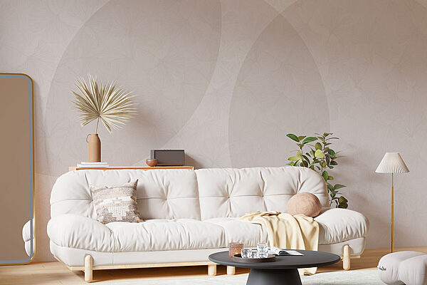 Wall mural Wall mural White and grey background with circles (SKU: w01466)