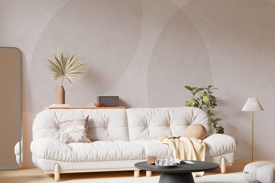 Wall murals White and grey background with circles