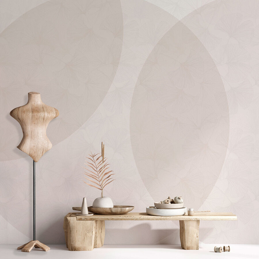 Wall murals White and grey background with circles - Image 2