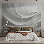 Wall mural Fluid shapes in soft white tones