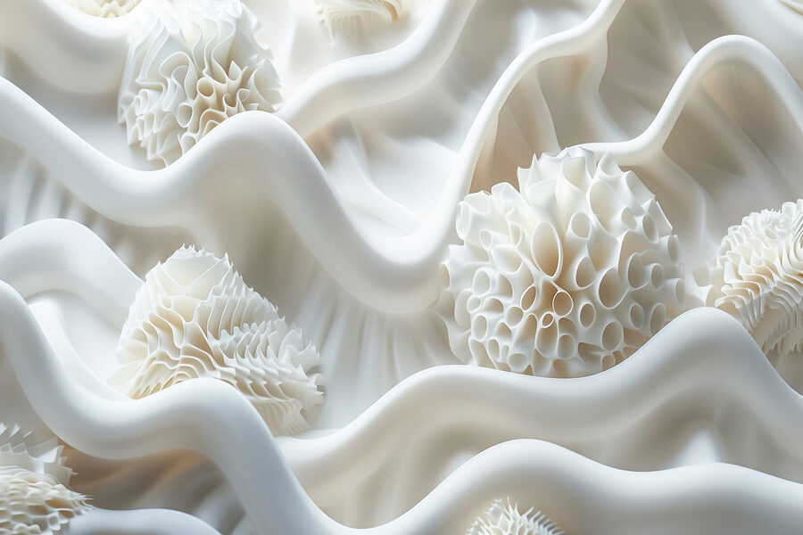 White fabric with white balls