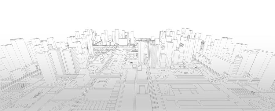 Drawing of a city Drawing of a city