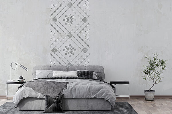 Wall mural Wall mural Grey and white pattern on a white surface (SKU: w01027)