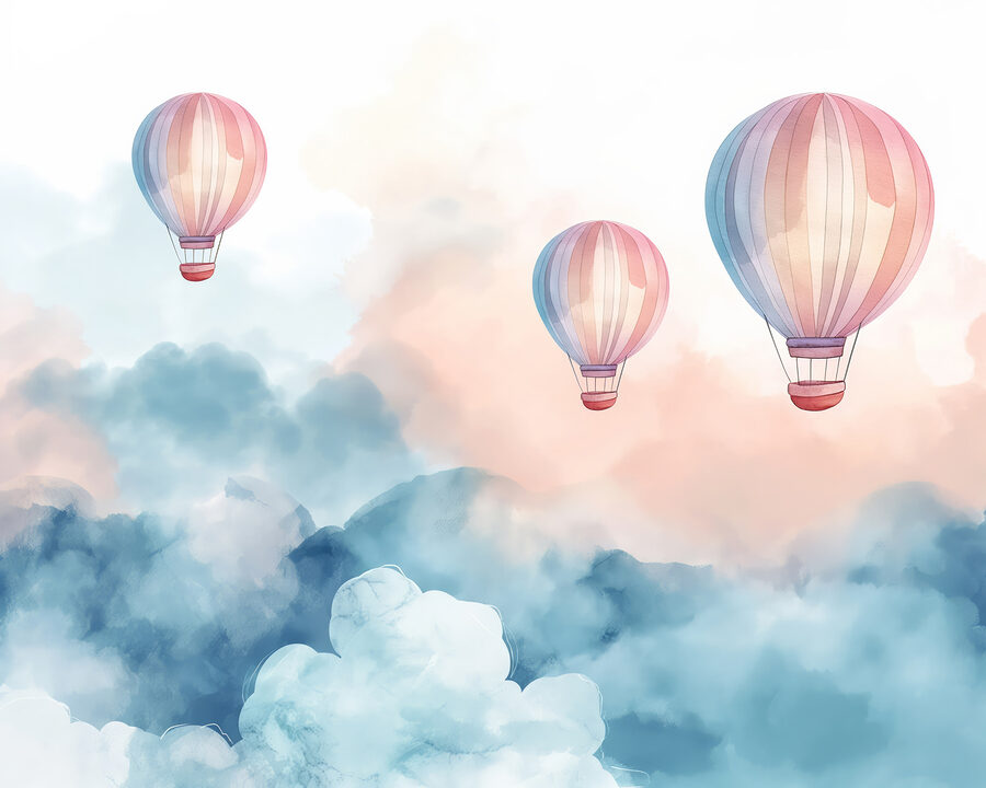 Group of hot air balloons in the sky