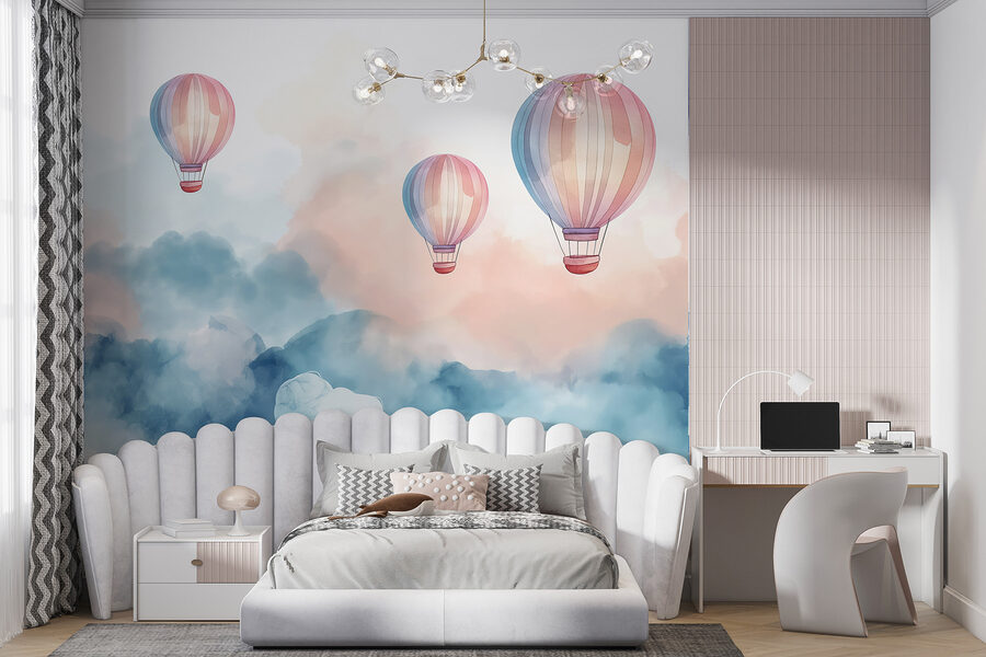 Group of hot air balloons in the sky
