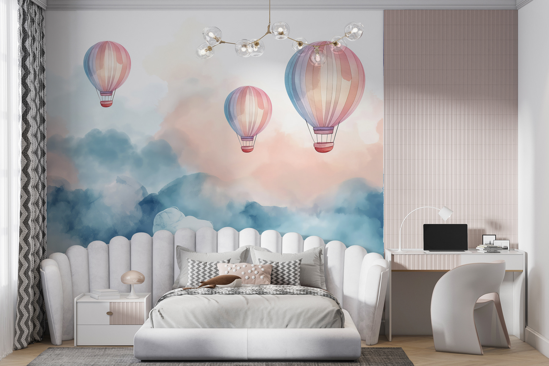 Group of hot air balloons in the sky