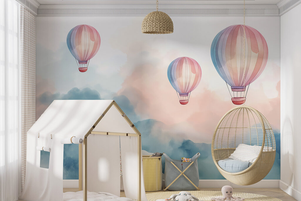 Group of hot air balloons in the sky