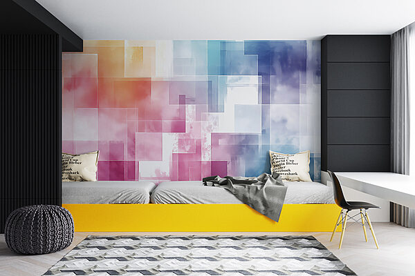 Wall murals Wall murals Colorful squares in different colors (SKU: w01016)