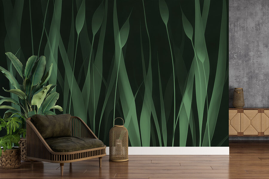 Green grass with black background