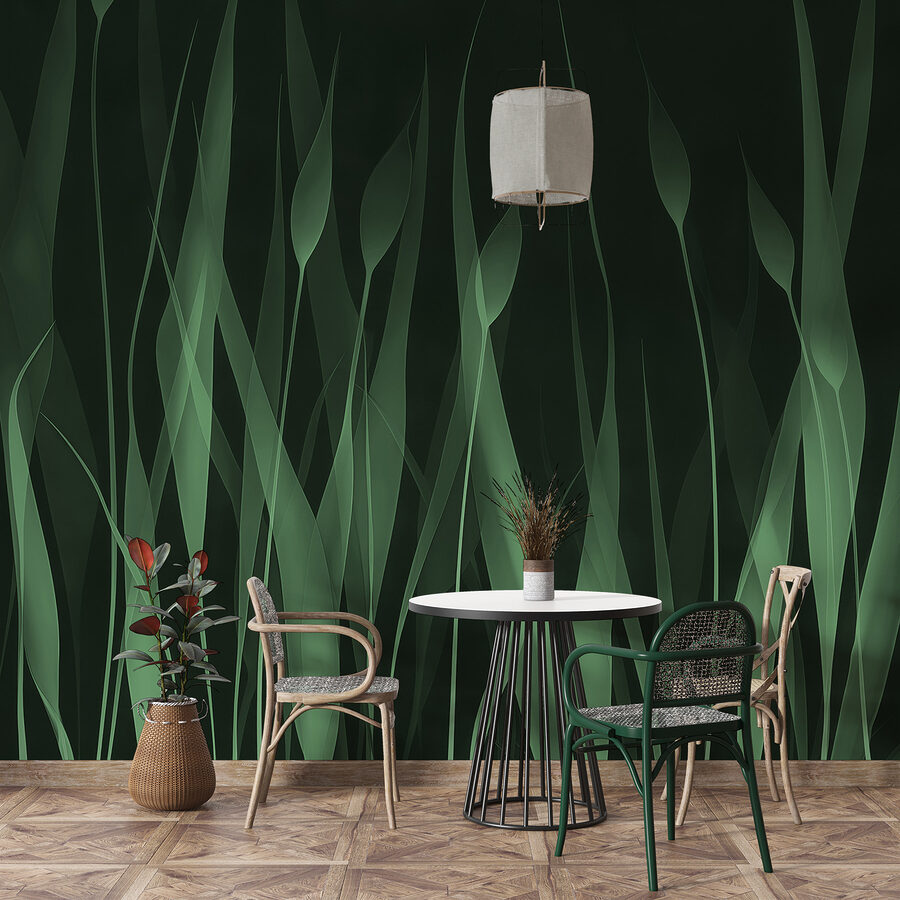 Green grass with black background