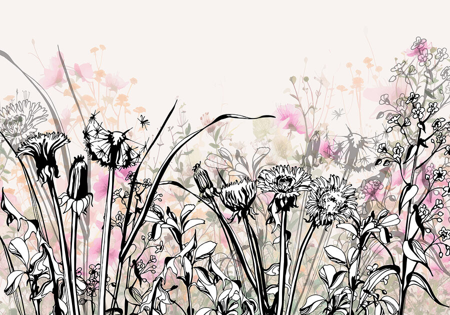 Wall murals Whimsical floral artwork in soft hues. - Image 7