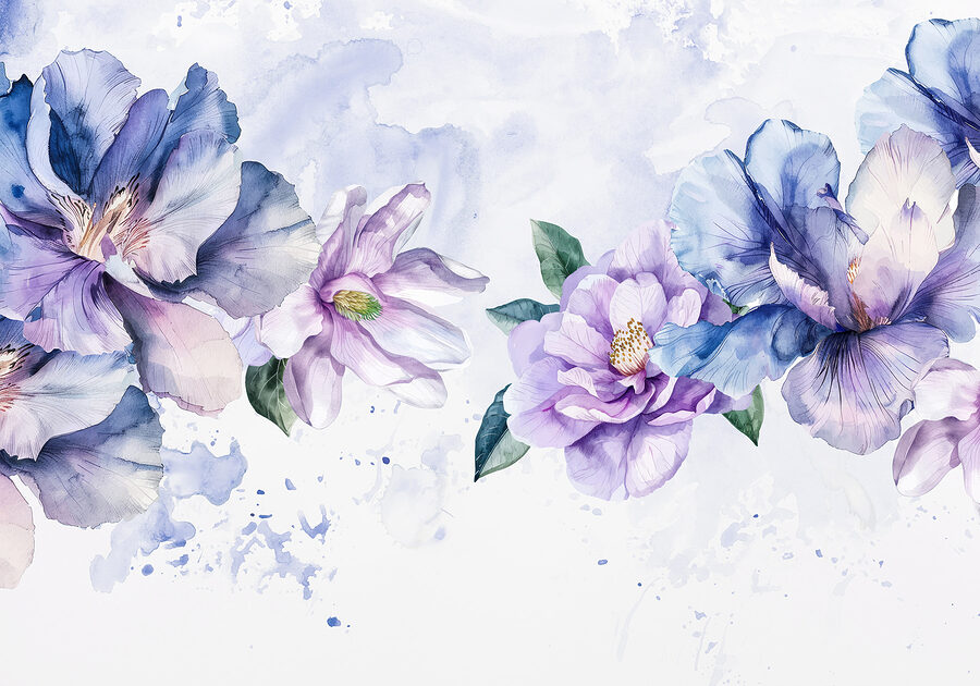 Group of flowers on a white background