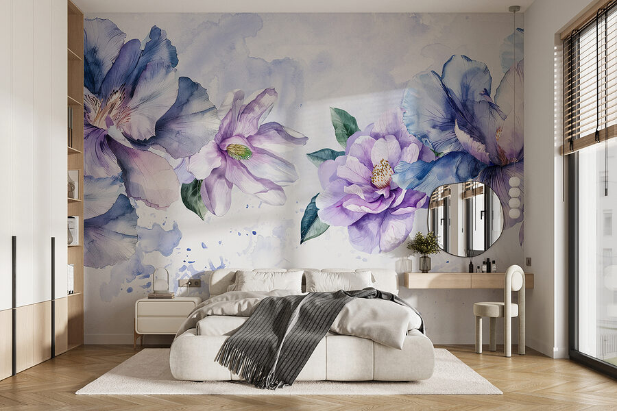 Group of flowers on a white background
