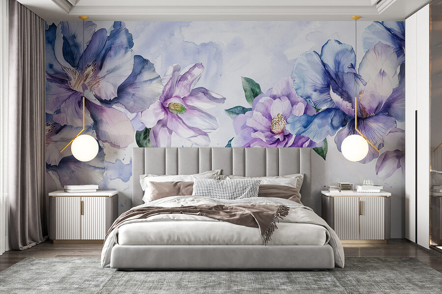 Group of flowers on a white background