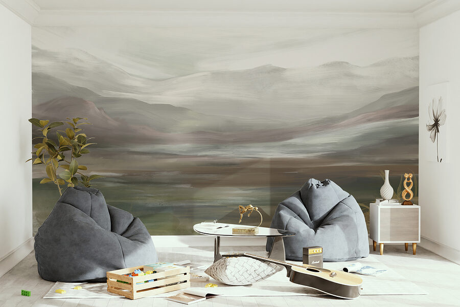 Landscape with mountains and clouds