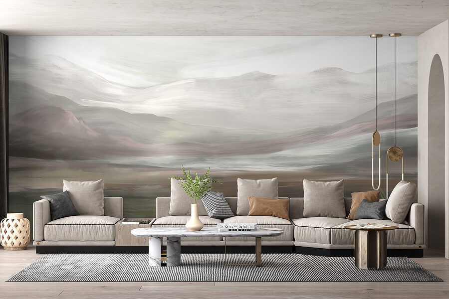 Landscape with mountains and clouds