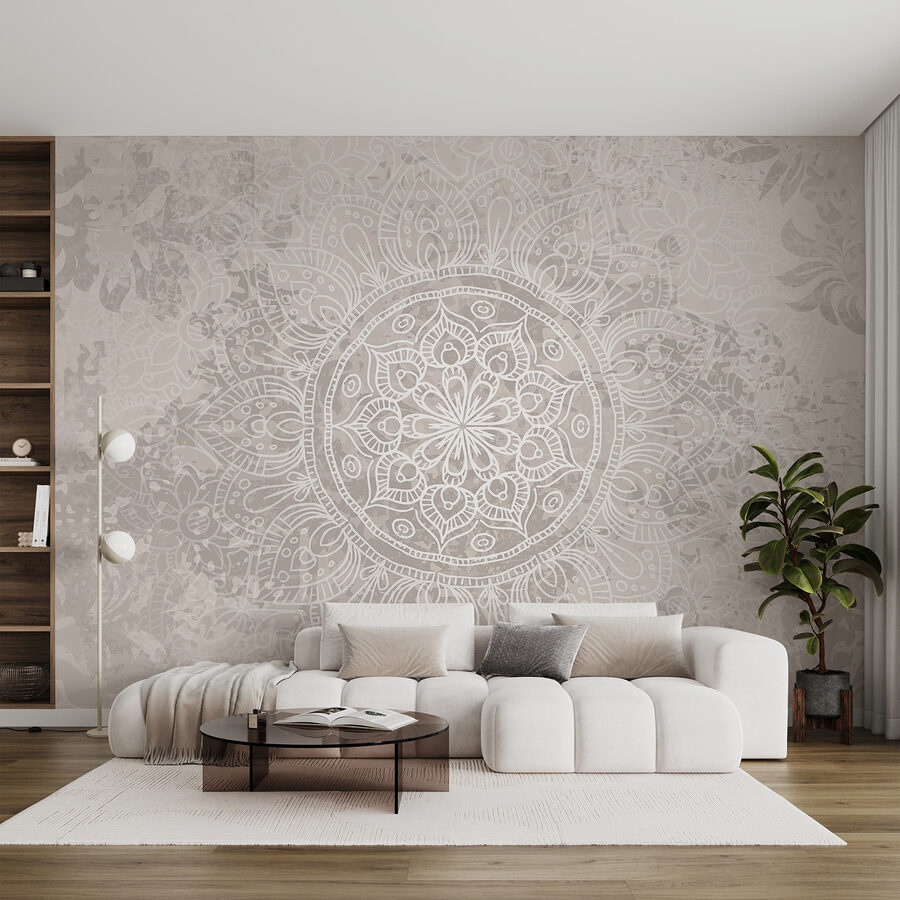 White and gray mandala White and gray mandala