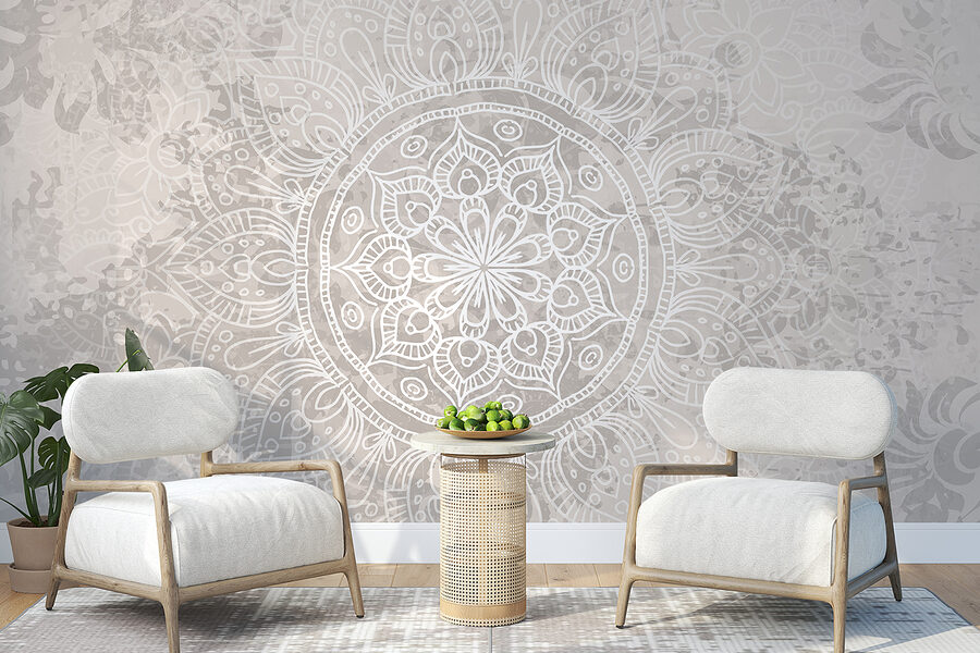 White and gray mandala White and gray mandala