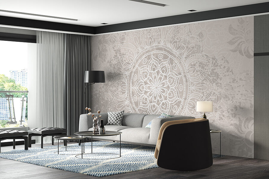 White and gray mandala White and gray mandala
