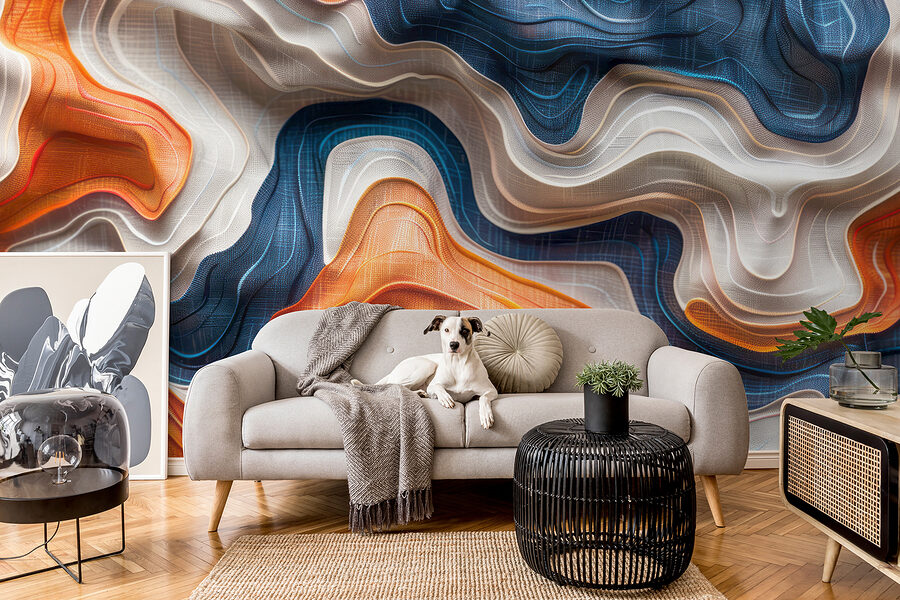 Wall murals Close up of a fabric
