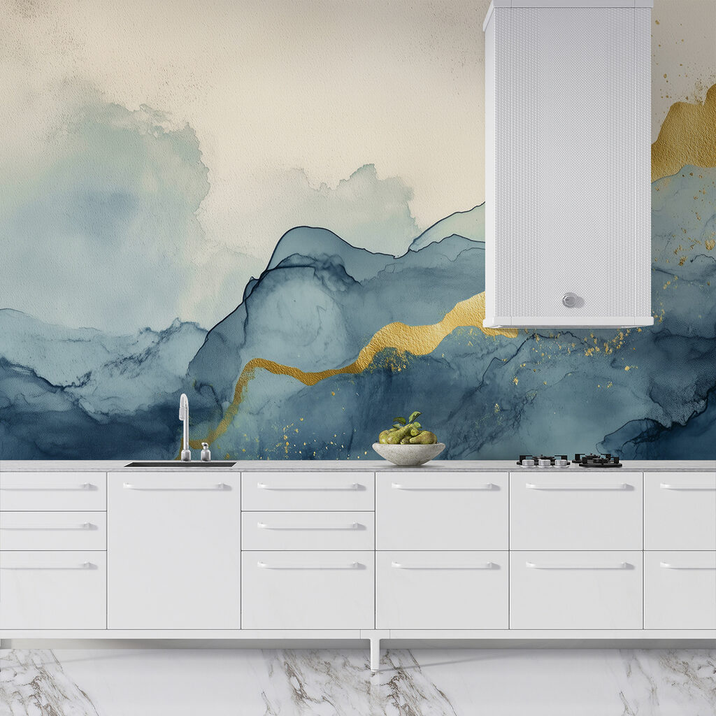 Misty mountains touched by sunlight