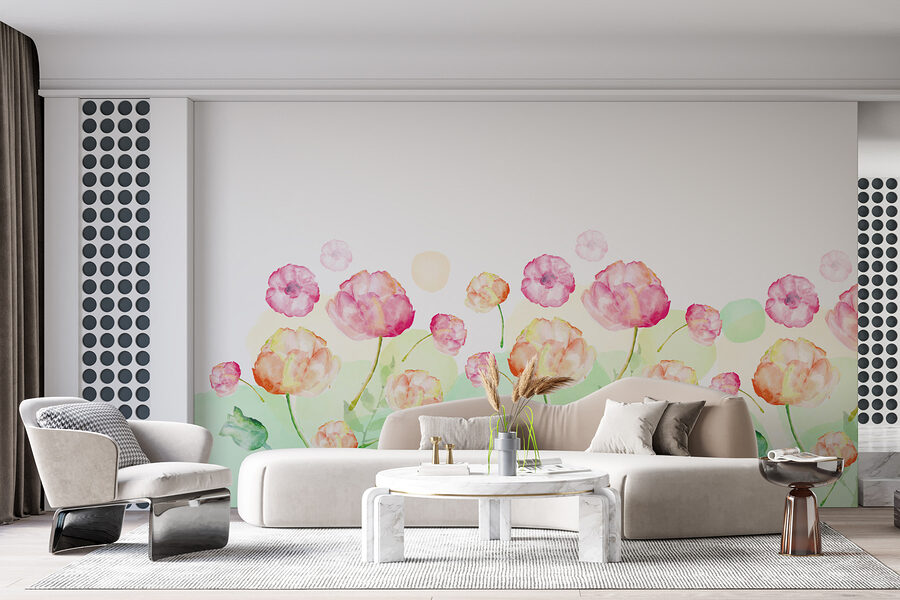 Watercolor painting of flowers