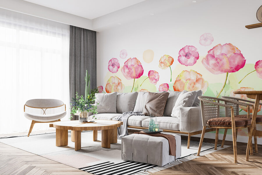 Watercolor painting of flowers