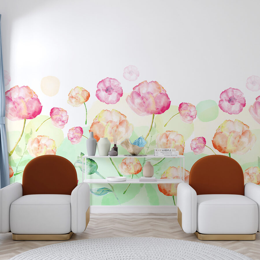 Watercolor painting of flowers