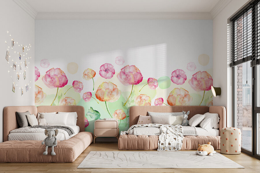 Watercolor painting of flowers