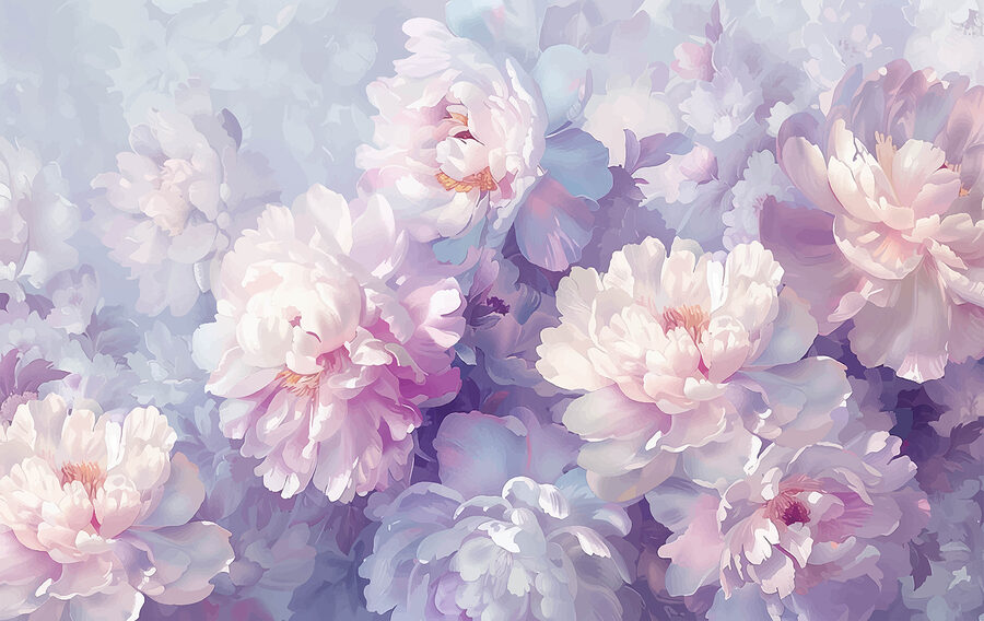 Wall murals Group of flowers on a white background - Image 4
