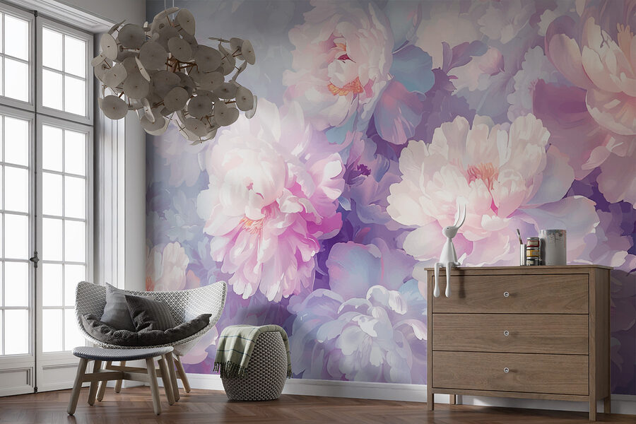 Wall murals Group of flowers on a white background - Image 3