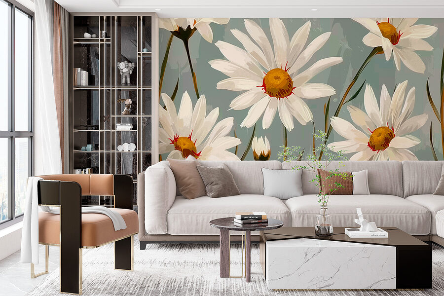 Wall murals Group of white flowers - Image 2