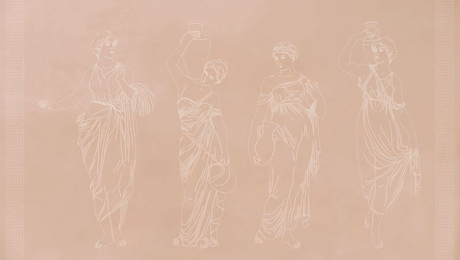 Group of women in different poses Group of women in different poses