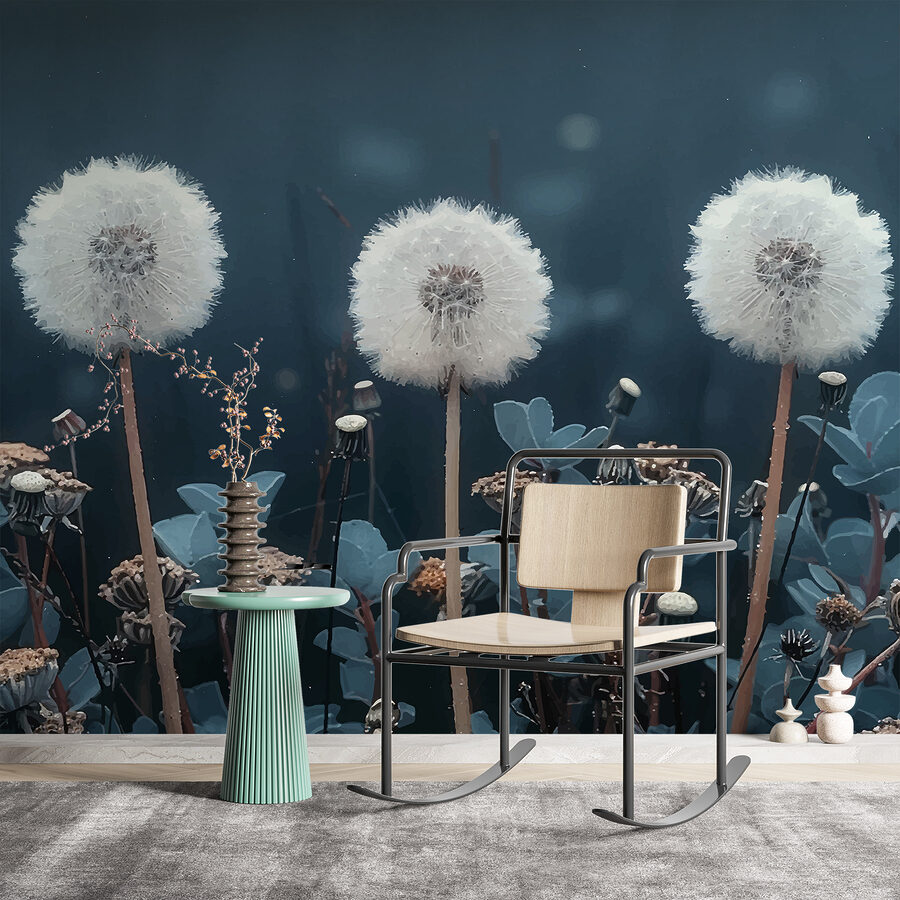 Group of dandelions in a field