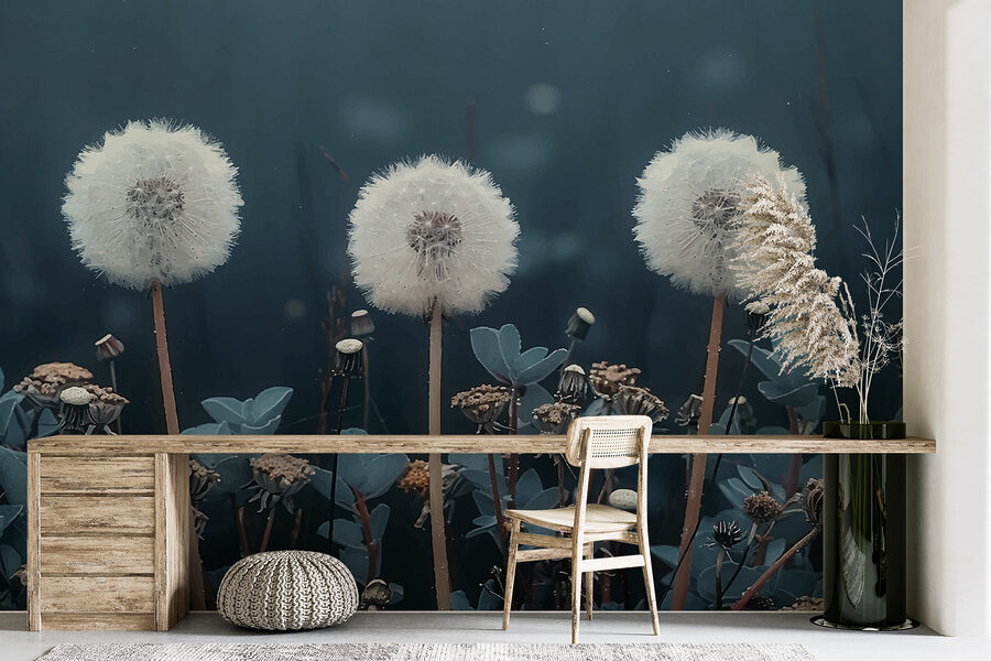 Group of dandelions in a field