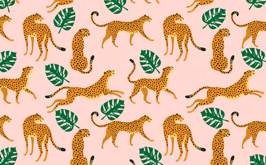 Pattern of cheetahs and leaves Pattern of cheetahs and leaves