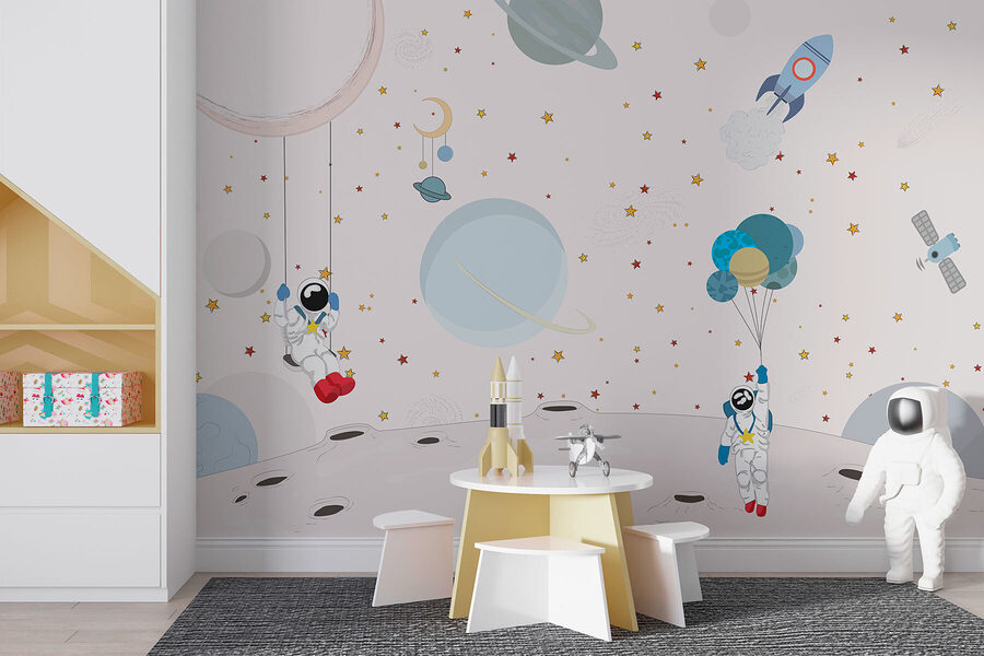 Cartoon of astronauts on the moon