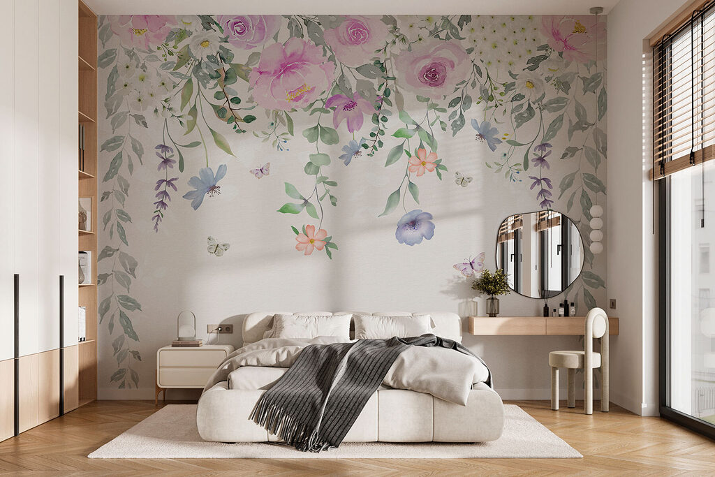 Painting of flowers and butterflies Painting of flowers and butterflies