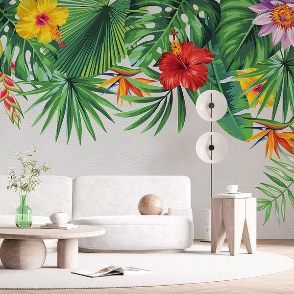 Wall murals Group of tropical leaves (SKU: w01085) Wall murals Wall murals Group of tropical leaves (SKU: w01085)