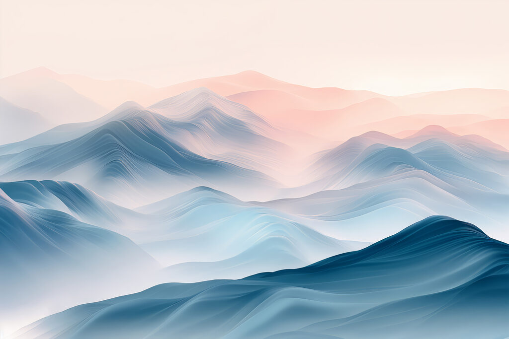 Landscape of mountains with fog Landscape of mountains with fog