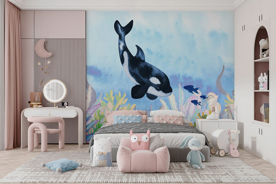 Whale swimming in the ocean Whale swimming in the ocean