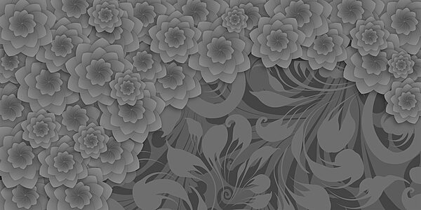 Grey and white floral design Grey and white floral design