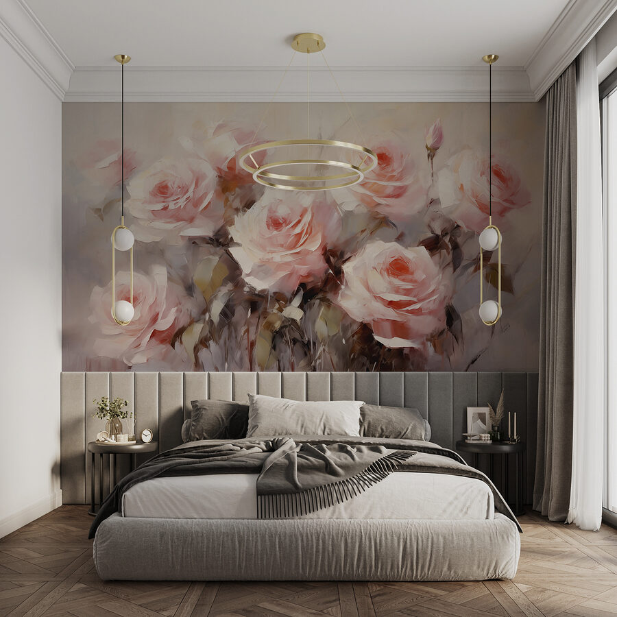 Painting of pink roses