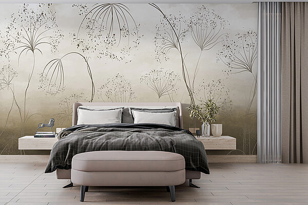 Wall murals Ethereal landscape of delicate blooms (SKU: w08258) Wall murals Wall murals Ethereal landscape of delicate blooms (SKU: w08258)