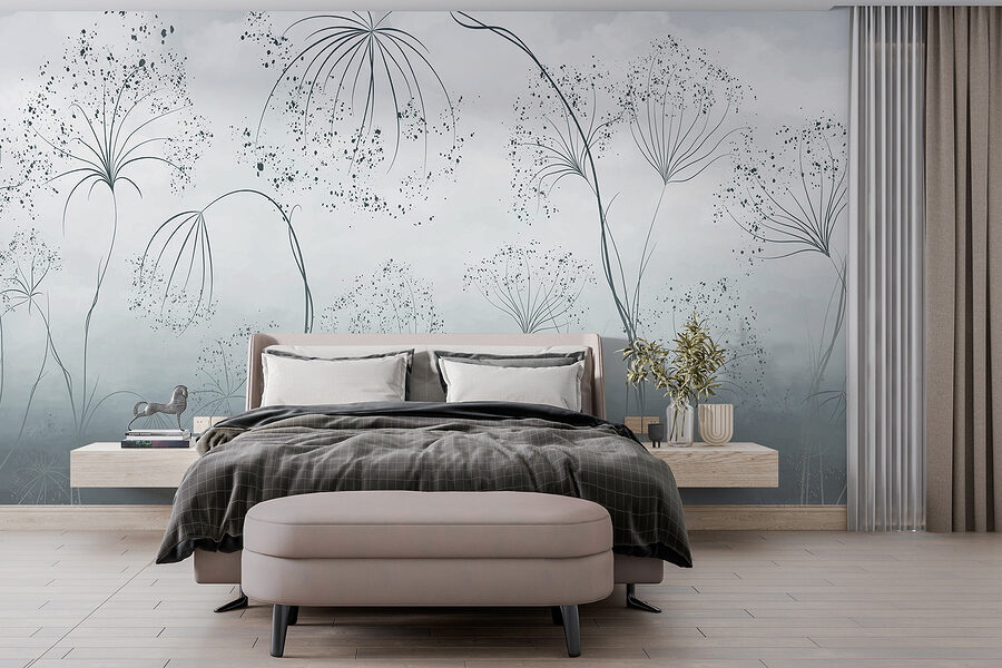 Greyscale shot of flowers