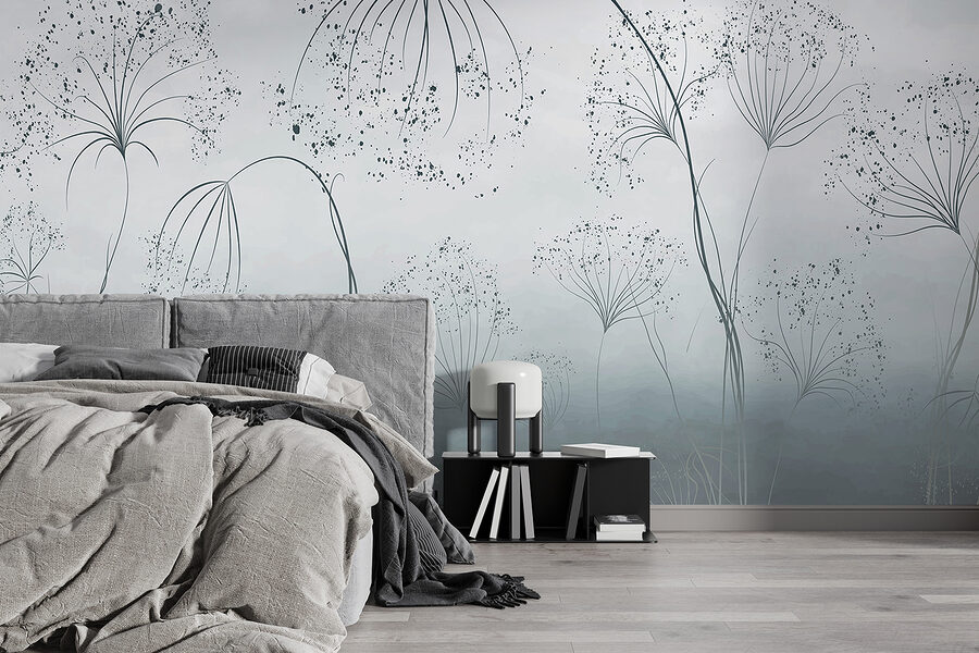 Greyscale shot of flowers