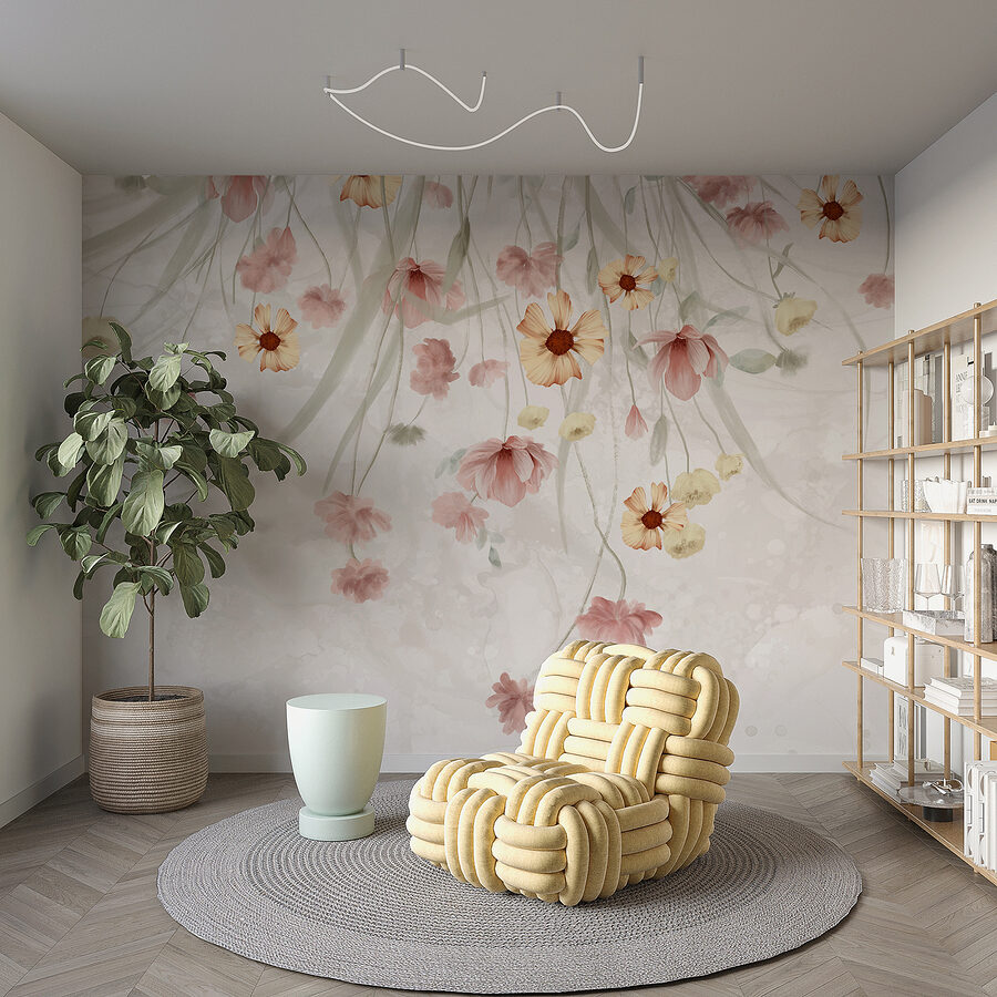 Painting of flowers on a white background