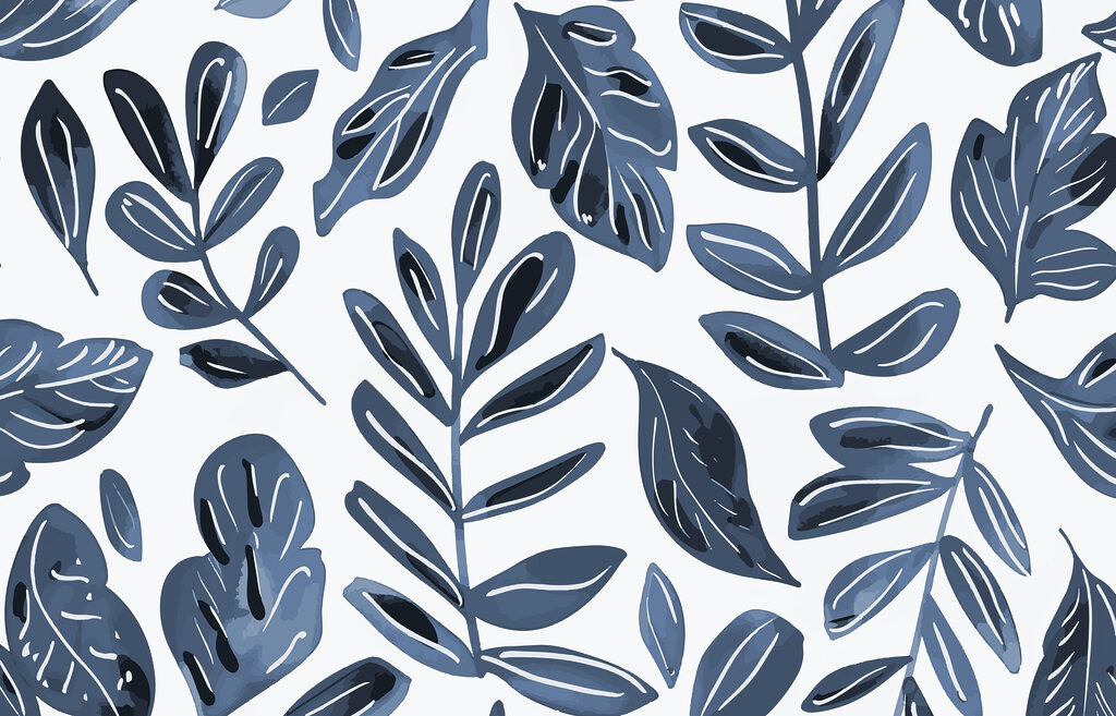 Pattern of blue leaves Pattern of blue leaves
